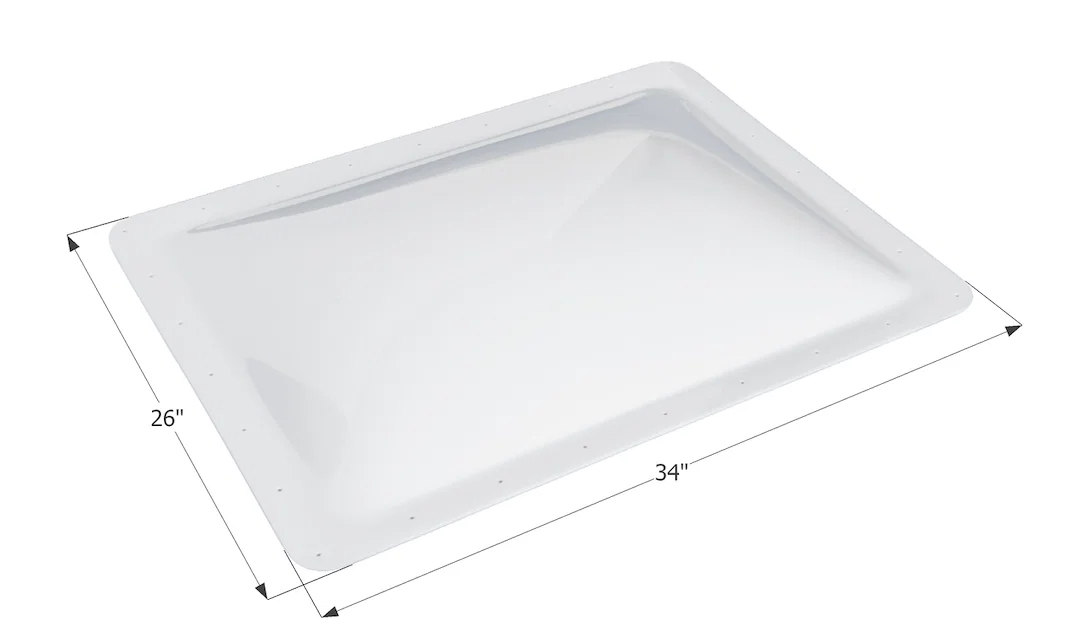 01859 – ICON Skylight, 4 Inch High Bubble Type Dome Rectangular For 30 Inch Length x 22 Inch Width Opening 34 Inch Le...